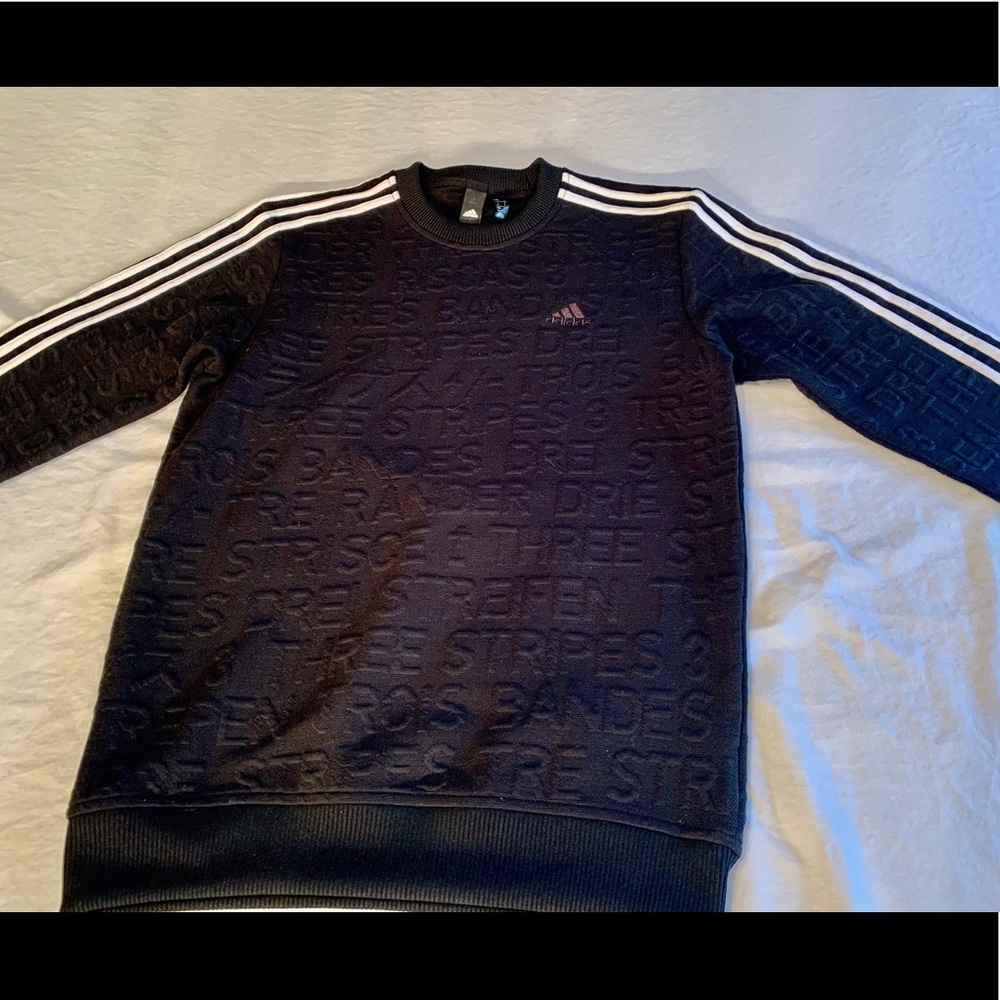Rare adidas three stripes black sweater